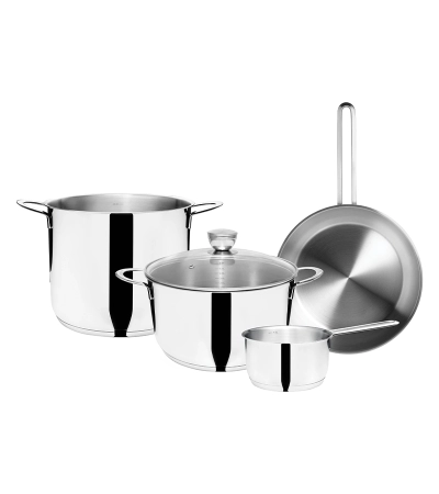 Batteria 5 pezzi in acciaio inox 18/10 Domus » Vendita Online » Pinti Inox