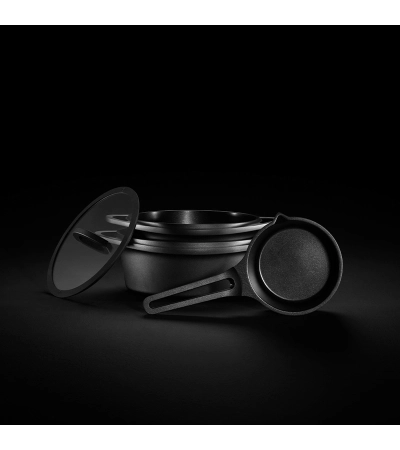 Casseruola alta FUSIONI con coperchio - Alluminio con rivestimento interno antiaderente » Pinti Inox