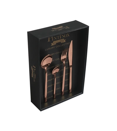 Set Posate da tavola Audrey in acciaio satinato champagne » Vendita Online » Pinti