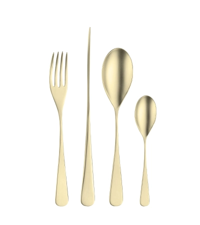 Champagne Satin Stainless Steel Audrey Tableware Set » Online Shop » Pinti