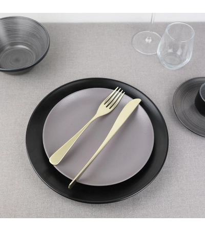 Set Posate da tavola Audrey in acciaio satinato champagne » Vendita Online » Pinti