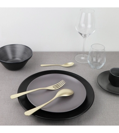 Set Posate da tavola Audrey in acciaio satinato champagne » Vendita Online » Pinti