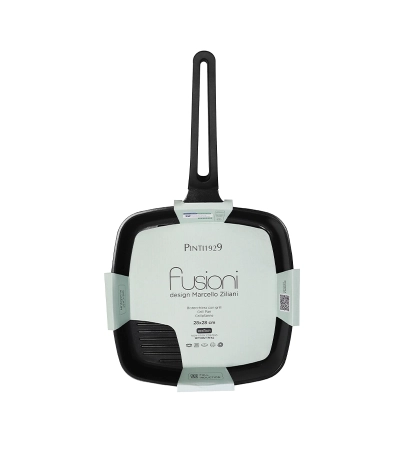 FUSIONI EcoTech grill pan with handle - Made of aluminum with internal PFAS free non-stick coating » Online Shop » Pinti Inox