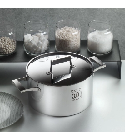 Casseruola alta 3.0 in trimetallo con coperchio » Vendita Online » Pinti Inox